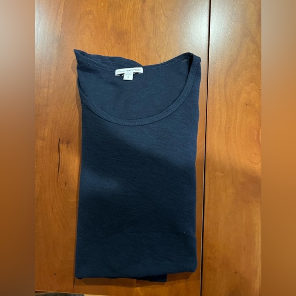 James Perse long sleeve Scooby neck navy shirt size 4 - Picture 2 of 7